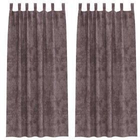 Cortinas de Terciopelo 2 pcs con Ojetes Marrón