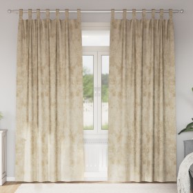 Cortinas de 2 pcs con ojales en crema 260x140 cm