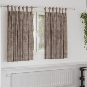 Cortinas de terciopelo 2 pcs con ojales capuchino