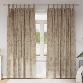 Cortinas 2 pcs con Ojetes Champán 260x140 cm