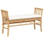 Banco de jardín con cojín de 110 cm de bambú by , garden benches - Ref: Foro24-4108077, Price: 115,29 €, Discount: %