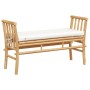 Banco de jardín con cojín de 110 cm de bambú by , garden benches - Ref: Foro24-4108077, Price: 115,29 €, Discount: %