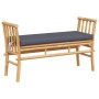 Banco de jardín de 110 cm con cojín de bambú de , Bancos de jardín - Ref: Foro24-4108078, Precio: 114,64 €