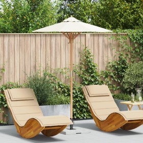 Parasol de jardín blanco crema 150x210 cm bambú