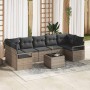 Conjunto de sofá de jardín 8 pcs Gris 55 x 55 x 37 cm