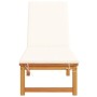 Tumbona con cojines crema en madera sólida de acacia by , Loungers - Ref: Foro24-4108108, Price: 192,86 €, Discount: %