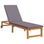 Tumbona con cojines gris claros de madera maciza de Acacia | Foro24.es | Tu tienda online para hogar, jardín y más Foro24.es