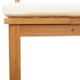 Tumbona 3 en 1 con cojines crema de madera maciza de acacia | Foro24.es | Tu tienda online para hogar, jardín y más Foro24.es