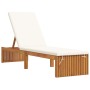 Tumbona con cojín 200x55x30 cm de madera maciza de acacia de , Tumbonas - Ref: Foro24-4108115, Precio: 198,68 €