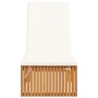 Tumbona con cojín 200x55x30 cm de madera maciza de acacia de , Tumbonas - Ref: Foro24-4108115, Precio: 198,68 €