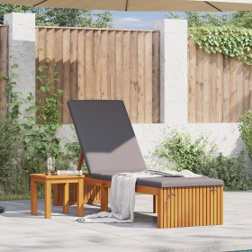 Tumbona con cojín 200x55x30 cm de madera maciza de acacia by , Loungers - Ref: Foro24-4108116, Price: 215,39 €, Discount: %