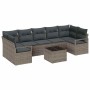 Conjunto de sofá de jardín 8 pcs Gris 55 x 55 x 37 cm