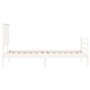 Weißer Massivholzbettrahmen mit Kopfteil 90x200 cm von vidaXL, Betten und Lattenroste - Ref: Foro24-3195207, Preis: 111,77 €,...