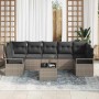 Conjunto de sofá de jardín 8 pcs Gris 55 x 55 x 37 cm