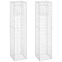 Cestas postes de gaviones 2 unidades hierro 40x40x180 cm de vidaXL, Postes de cerca - Ref: Foro24-151265, Precio: 93,86 €, De...