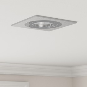 Focos empotrados 12 pcs Cuadrado GU10 Plata 91x91