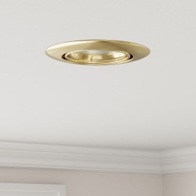 Focos Empotrados 6 pcs Redondos GU10 Oro Ø90 mm Acero