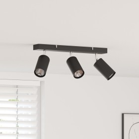 Foco de Techo de 3 Vías Ajustable Negro GU10