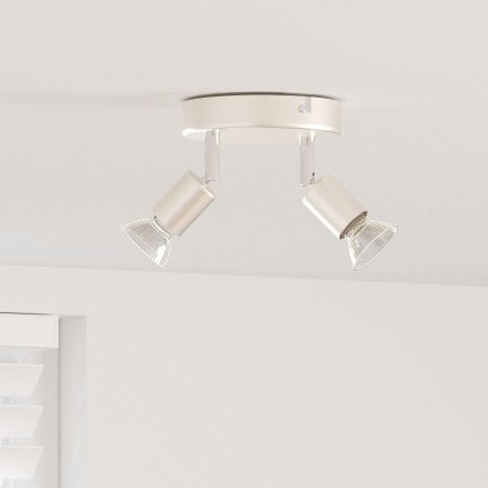 Foco de Techo Ajustable de Dos Vías Níquel Cepillado GU10 | Foro24.es | Tu tienda online para hogar, jardín y más Foro24.es
