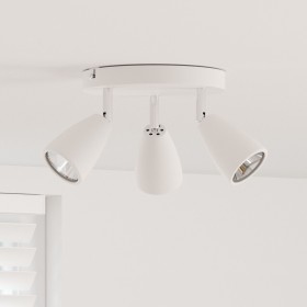 Foco de Techo de 3 Vías Ajustable Blanco GU10