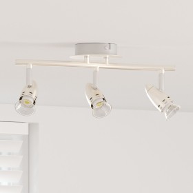 Foco de Techo 3 Vías Ajustable Níquel Mate GU10