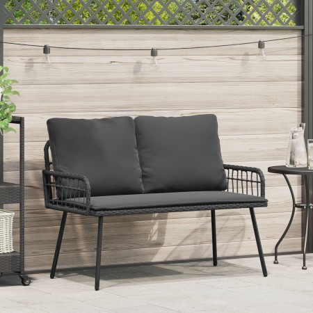 Banco de Jardín Negro 114x64x78 cm Poliratán by , Garden chairs - Ref: Foro24-4108261, Price: 133,12 €, Discount: %