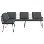Sofá en forma de L  Negro 231x173x78 cm Poliratán | Foro24.es | Tu tienda online para hogar, jardín y más Foro24.es