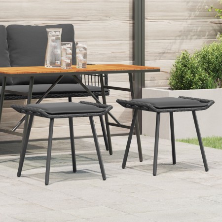 Taburetes de Jardín 2 piezas Negros 50x40x45 cm de Poliratán von , Hocker für den Außenbereich - Ref: Foro24-4108265, Preis: ...