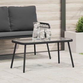 Mesa de café Negra 90x45x42 cm de Poliratán
