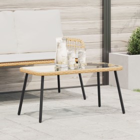 Mesa de Café Natural 90x45x43 cm Poliratán