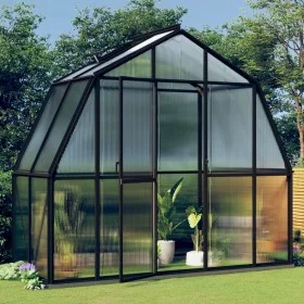 Invernadero con estructura de aluminio gris antracita 3,3 m² de vidaXL, Invernaderos - Ref: Foro24-317824, Precio: 533,56 €, ...