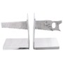 Sujetalibros 2 piezas Plata 11x14x17,5 cm Aluminio Sierra | Foro24.es | Tu tienda online para hogar, jardín y más Foro24.es