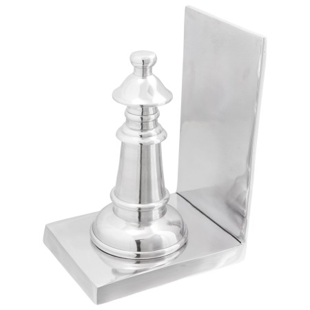 Sujetalibros 2 pcs Plata 11x12x19.5 cm Aluminio Ajedrez | Foro24.es | Tu tienda online para hogar, jardín y más Foro24.es