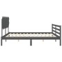 Grauer Massivholzbettrahmen mit Kopfteil 200x200cm von vidaXL, Betten und Lattenroste - Ref: Foro24-3195308, Preis: 175,99 €,...