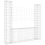 Cesta de gaviones forma de U 2 postes de hierro 140x20x150 cm by vidaXL, fence panels - Ref: Foro24-151282, Price: 62,15 €, D...