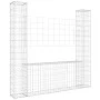 Cesta de gaviones forma de U 2 postes de hierro 140x20x150 cm by vidaXL, fence panels - Ref: Foro24-151282, Price: 59,97 €, D...