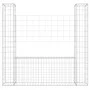 Cesta de gaviones forma de U 2 postes de hierro 140x20x150 cm by vidaXL, fence panels - Ref: Foro24-151282, Price: 59,97 €, D...