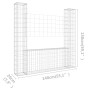 Cesta de gaviones forma de U 2 postes de hierro 140x20x150 cm by vidaXL, fence panels - Ref: Foro24-151282, Price: 62,15 €, D...