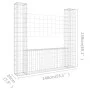Cesta de gaviones forma de U 2 postes de hierro 140x20x150 cm by vidaXL, fence panels - Ref: Foro24-151282, Price: 59,97 €, D...