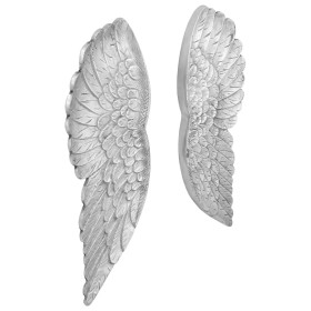 Escultura de alas pequeñas Plata 17x5x59 cm