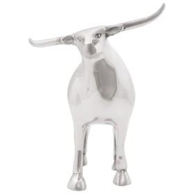 Escultura de toro Plata 20x17x23 cm Aluminio