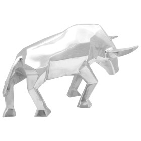 Escultura de Toro Plata 74x23x39 cm Aluminio by , Figures, sculptures and statues - Ref: Foro24-42000144, Price: 183,59 €, Di...