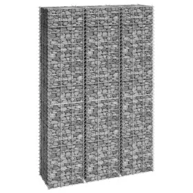 Gabion planters 3 units iron 30x30x150 cm by vidaXL, Pots and planters - Ref: Foro24-151250, Price: 73,89 €, Discount: %