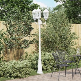 Poste de Luz de Jardín 3 Lámparas E27 Blanco 235 cm Aluminio de , Iluminación de exterior - Ref: Foro24-42000334, Precio: 177...