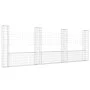 U-shaped gabion basket with 4 iron posts measuring 380x20x150 cm. by vidaXL, fence panels - Ref: Foro24-151284, Price: 144,03...