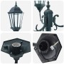 Poste de Luz de Jardín  3-Lámparas E27 Verde 220 cm Aluminio | Foro24.es | Tu tienda online para hogar, jardín y más Foro24.es