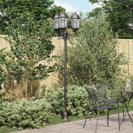 Poste de luz de jardín  de 3 lámparas E27 bronce 220 cm aluminio | Foro24.es | Tu tienda online para hogar, jardín y más Foro24.es