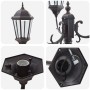 Poste de luz de jardín  de 3 lámparas E27 bronce 220 cm aluminio | Foro24.es | Tu tienda online para hogar, jardín y más Foro24.es
