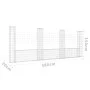 U-shaped gabion basket with 4 iron posts measuring 380x20x150 cm. by vidaXL, fence panels - Ref: Foro24-151284, Price: 144,03...