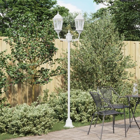 Poste de Luz de Jardín de 2 Lámparas E27 Blanco 220 cm de Aluminio | Foro24.es | Tu tienda online para hogar, jardín y más Foro24.es